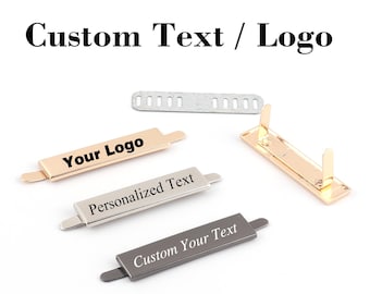 personalized purse bag labels,49x12mm black/light gold rectangle metal blank tags with feet,custom laser engraved logo for handcrafted