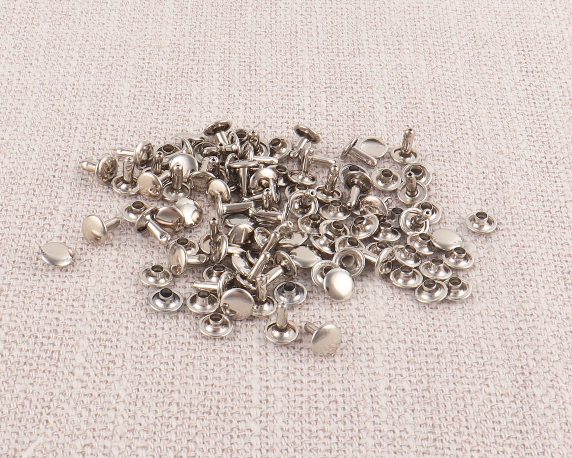Cap Rivest 100 Pack Double Caps Rivets,9x10mm Metal Rainbow Round Rapid Rivet ...