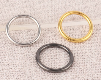 30 mm Metall O-Ringe, Silber / Gold / Schwarz Nicht geschweißte runde Gurtschnalle, Schnallen aus Zinklegierung für Handtaschengurtband, 10Stk