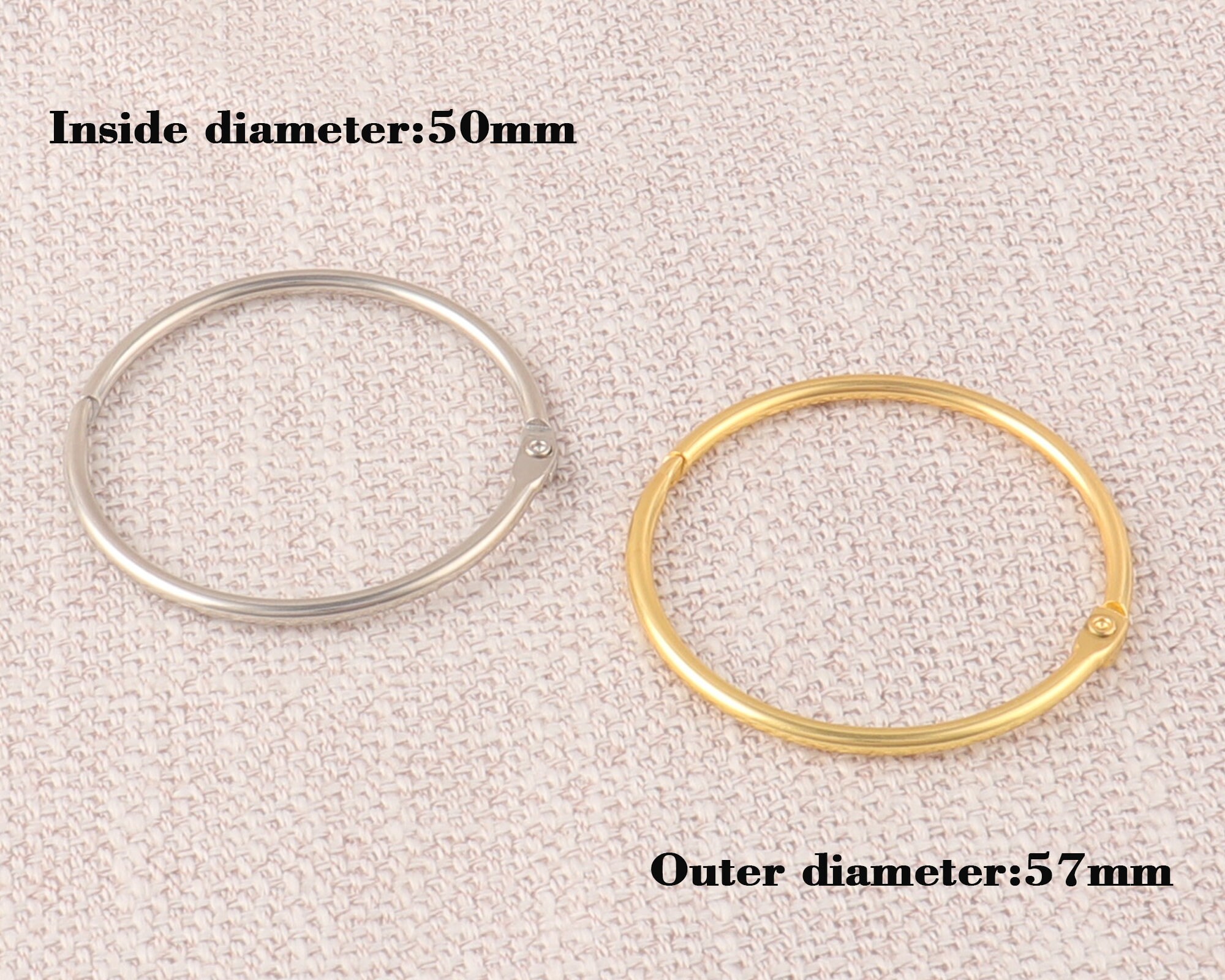 10 Pcs Metal Binding Rings,2 Inch Book Card Binder Snap Ring ...