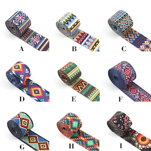 1 1/2 Inch jacquard webbing,38mm vintage embroider soft belt ribbon for backpack/tote bag/crossbody/purse strap/roller skates by the yard