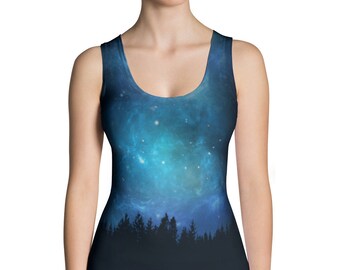 Under the Stars Night Sky Fitted Tanktop