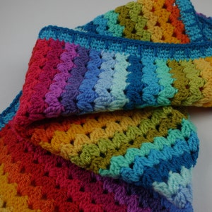 Rainbow Baby Blanket, Crochet Blanket, New Baby Gift, CUSTOM MADE