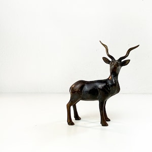 Mid Century Bronze Animal Statue - Small, Medium Sculpture - Antelope - Nilgau - Animal Figure - Horns - Bunze - Alloy - 50s-60s