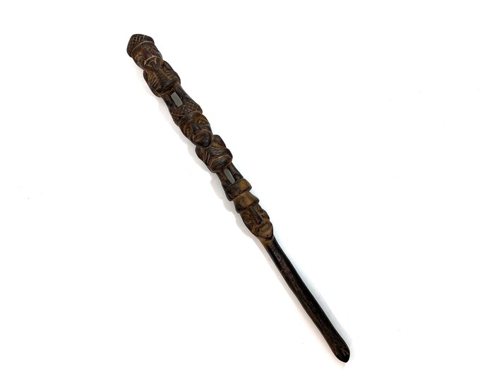 Vintage Ceremonial Chonta Wooden Stick - Hand Carved - South America ...