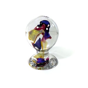 Vintage Sculptural Paperweight - Peter Kaspar - Glass Ball - Dichro Art - Crystal Ball - Dichroic Glass Art - 1990