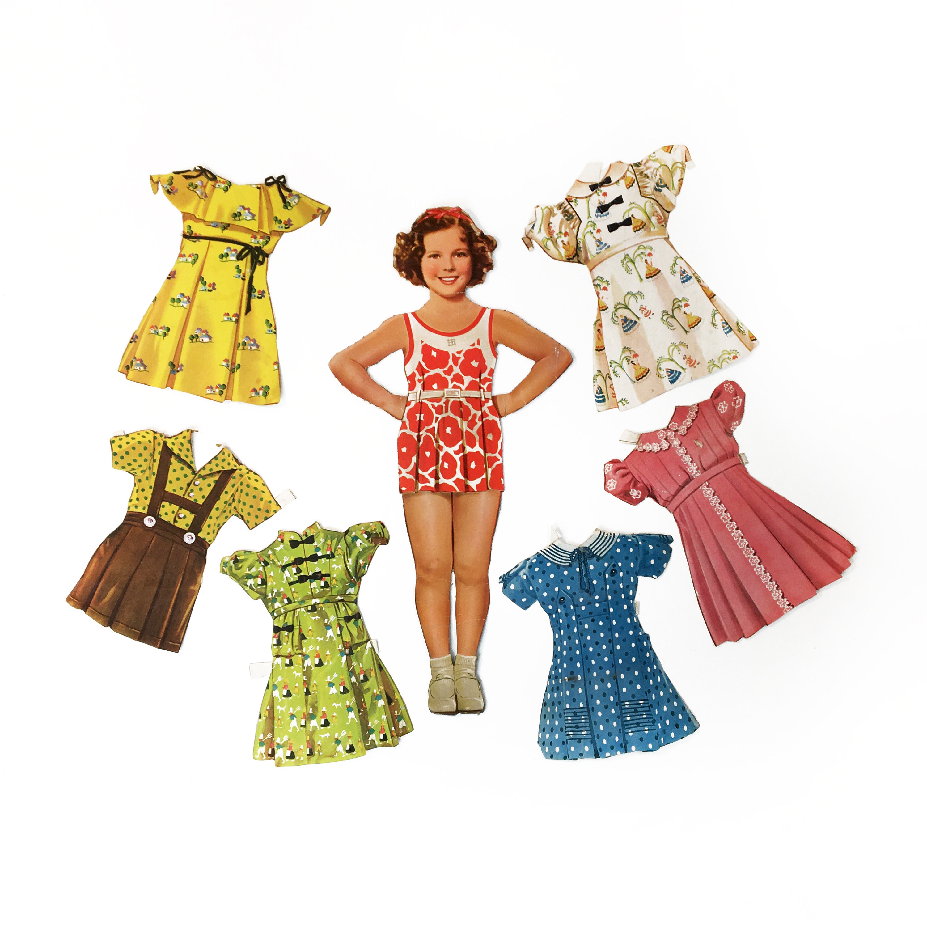 Mid Century Large Paper Doll 7-piece 