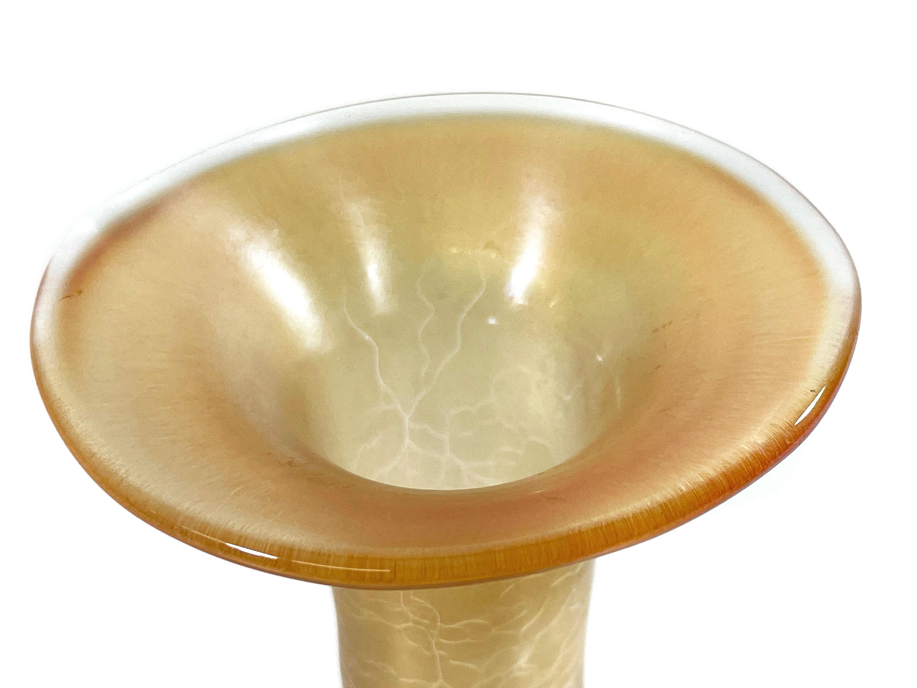 Erwin Eisch ヴィンテージ虹色のゴールデン イエロー スタジオ ガラス