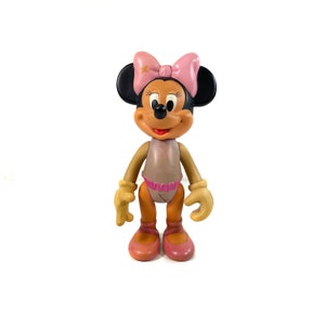 Figura vintage de Disney - Hazme bonita - Minnie Mouse - Rosa Púrpura - Bailarina - Muñeca de juguete - Hecho en China - 1989