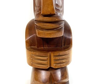 Vintage Tiki Rosewood Wooden Figure - Original From Tahiti