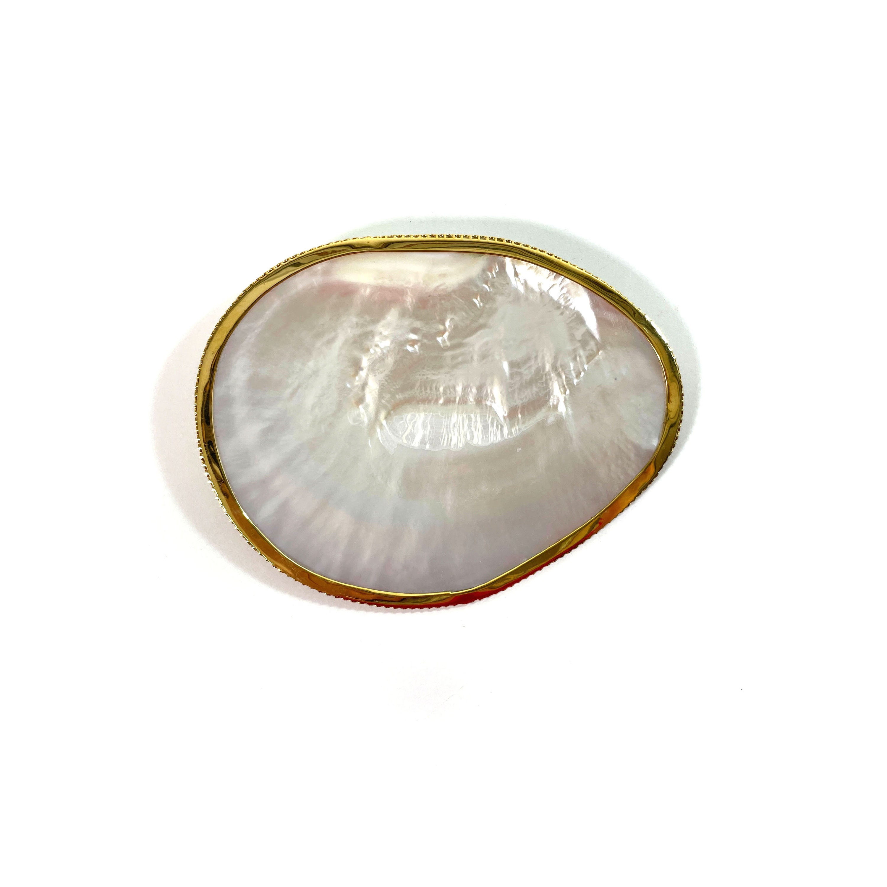 スーパーセール期間限定 Mother Vintage of Rim Outer Brass Decorated - Bowl Pearl 工芸品