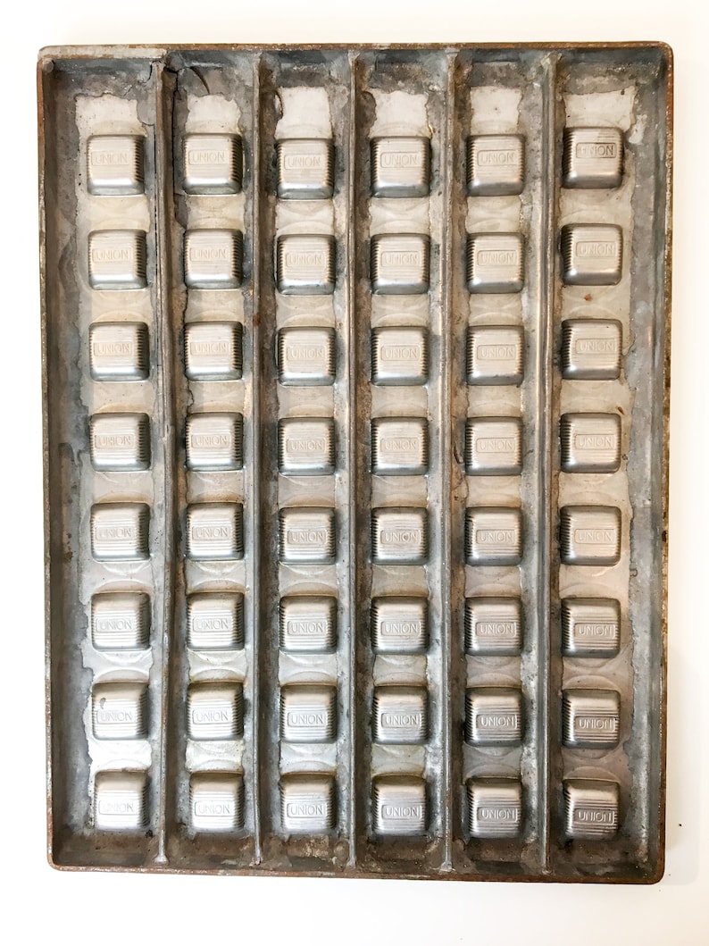 Commercial Chocolate Mold Union Chocolate Factory Haarlem Small Bonbons square-shaped Patisserie First half of 20th Century