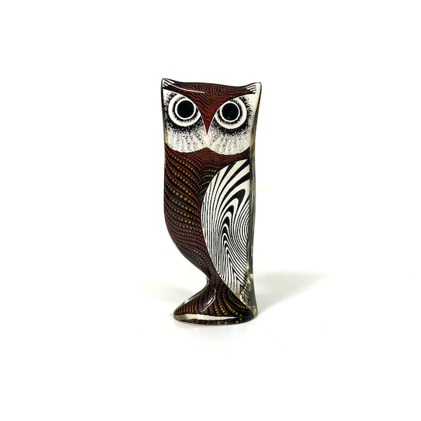 Abraham Palatnik - Owl - Bird - Small Figurine - Sculpture - Lucite Op Art - Acrylic - 1960 - 1970