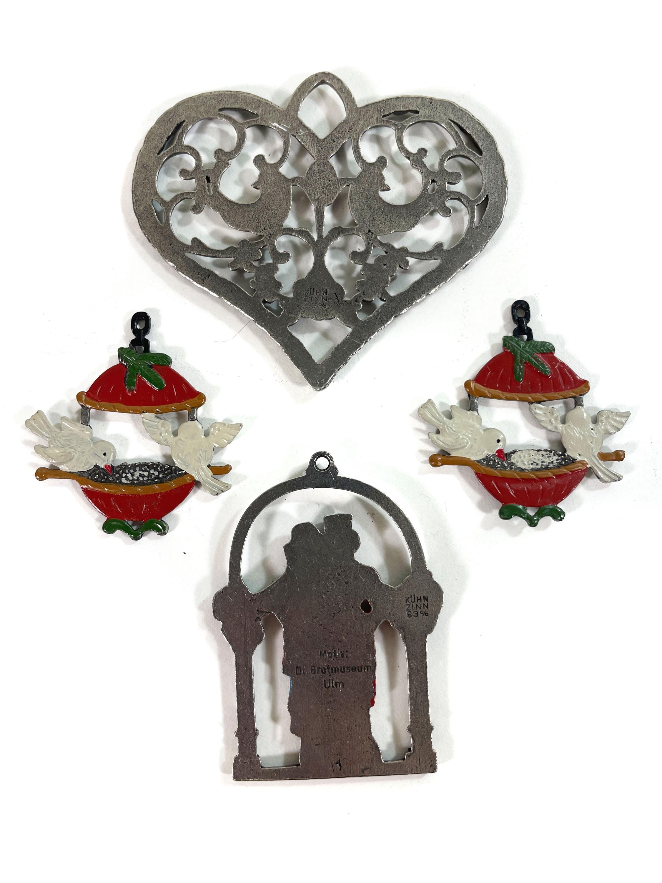 ドイツ　キーン／Kühn のピューターのクリスマスオーナメント　手彩色 ヴィンテージ ピューター製 クリスマスツリーオーナメント - Kühn