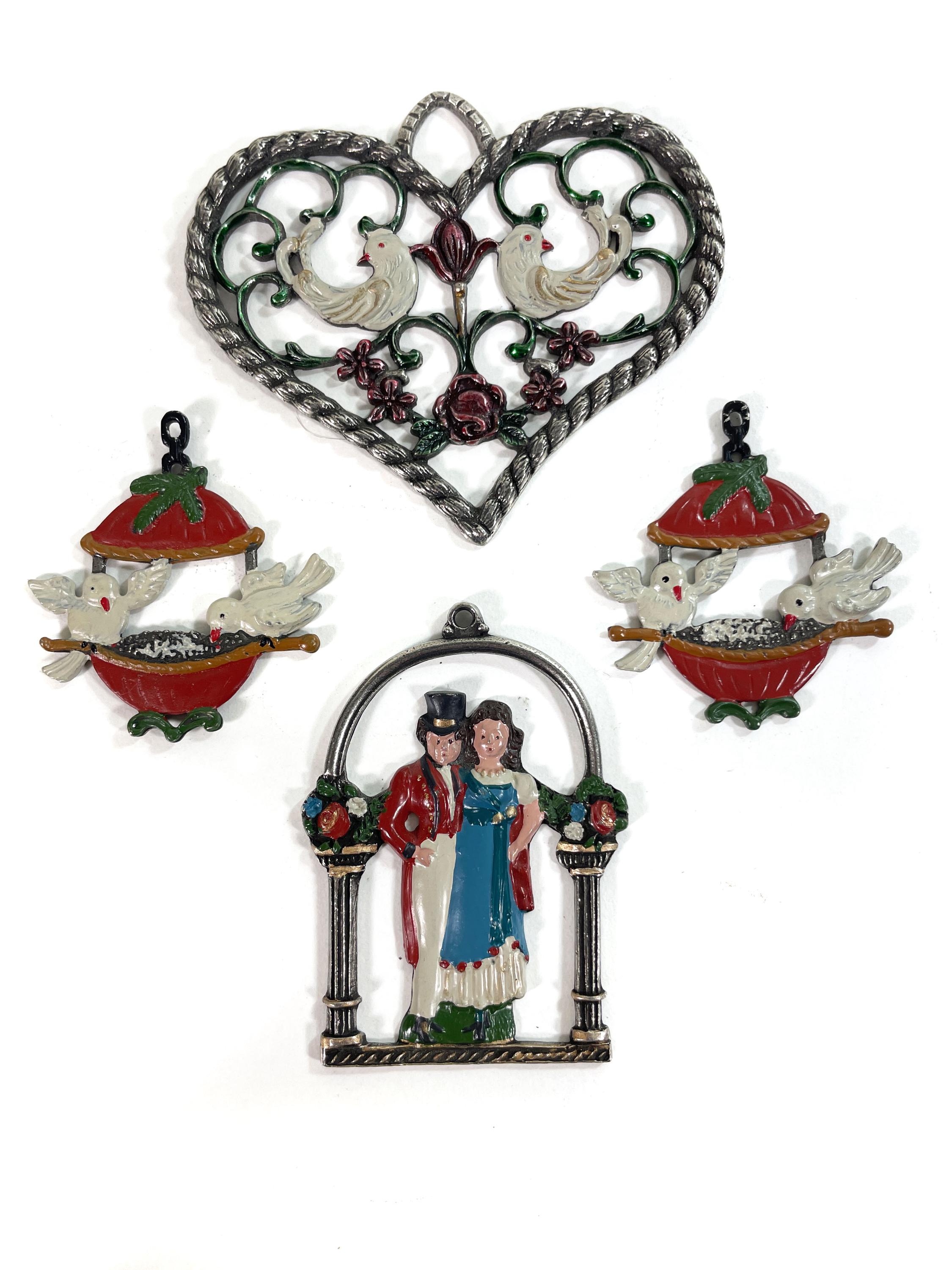 ドイツ　キーン／Kühn のピューターのクリスマスオーナメント　手彩色 ヴィンテージ ピューター製 クリスマスツリーオーナメント - Kühn