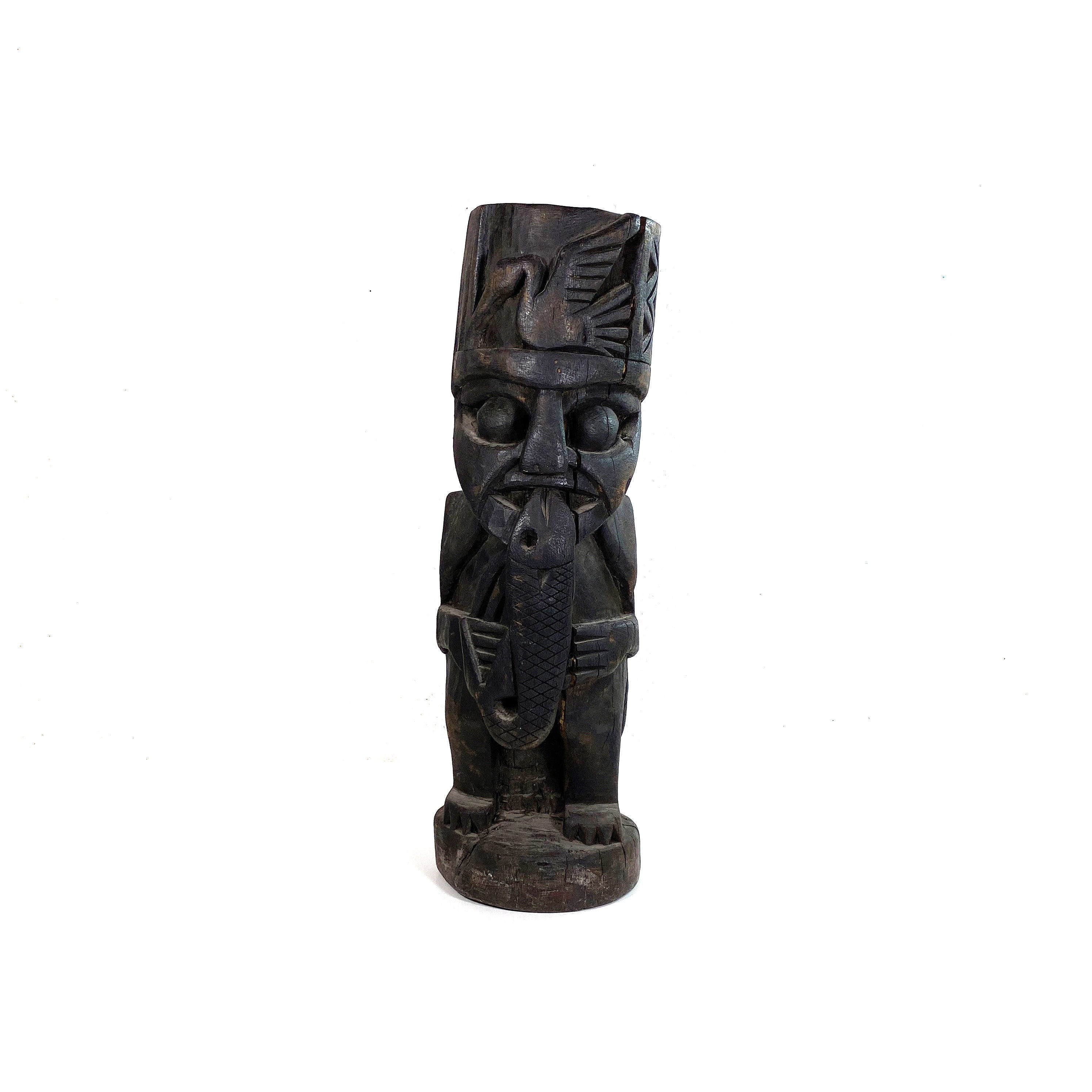 Large Vintage Huari Wooden Figure Wari Hand Carved South - Etsy