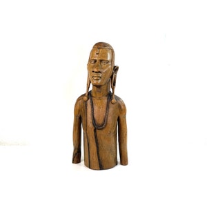 Vintage African bust from Kenya - Maasai - Kamba - Tribal Art - Tribal Art - Tribal Warriors - Sculptures - Height 51 cm - 1970-80s