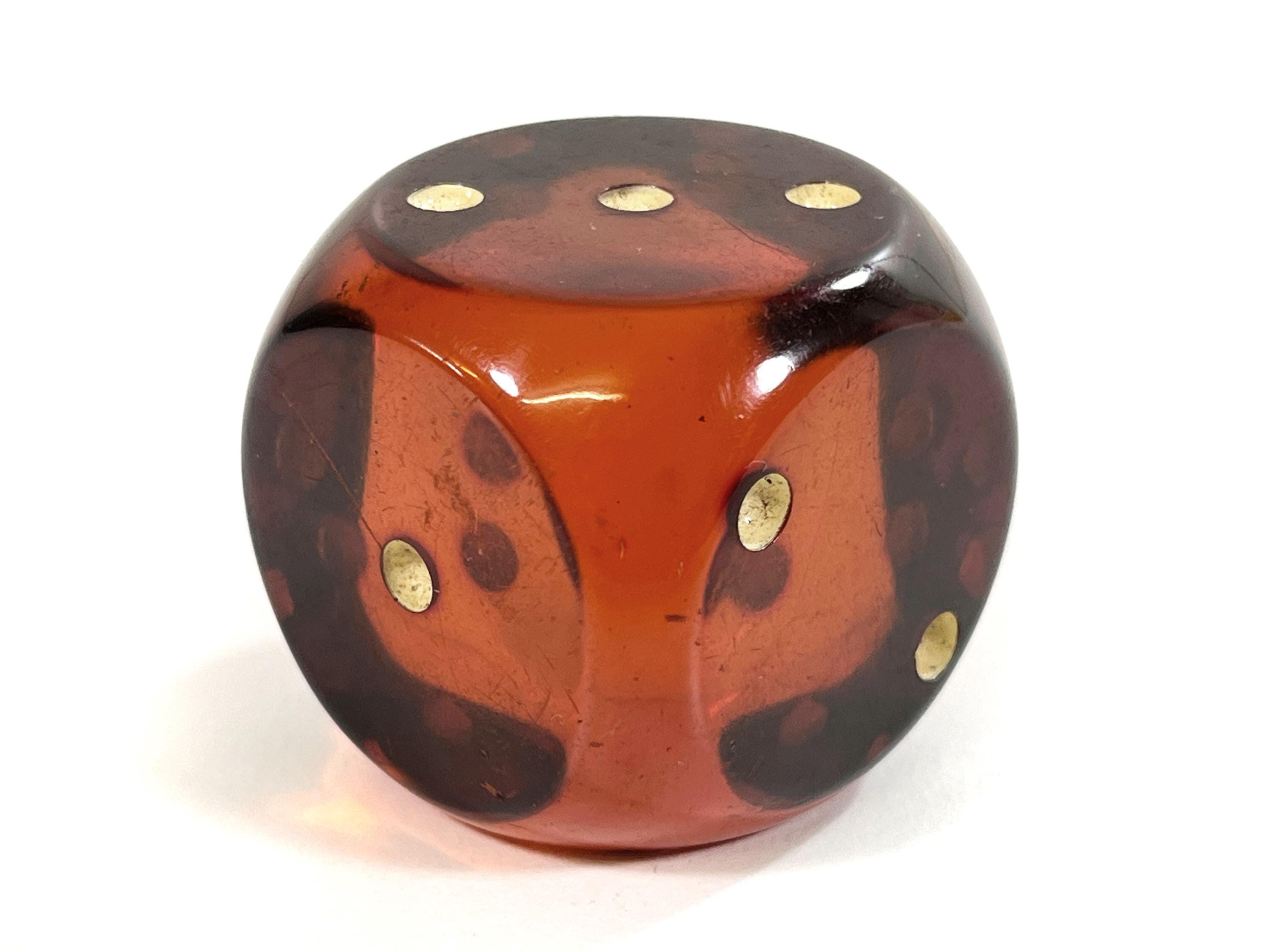 大型ベークライト製立方体 - 琥珀色 - 樹脂製 - 3cm x 3cm - カタリン 