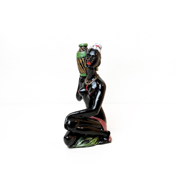 Vintage African Women Figurine - Erotic Lady - Sculpture - Nude - Rockabilly - Handcrafted - Mid Century - 50s 60s