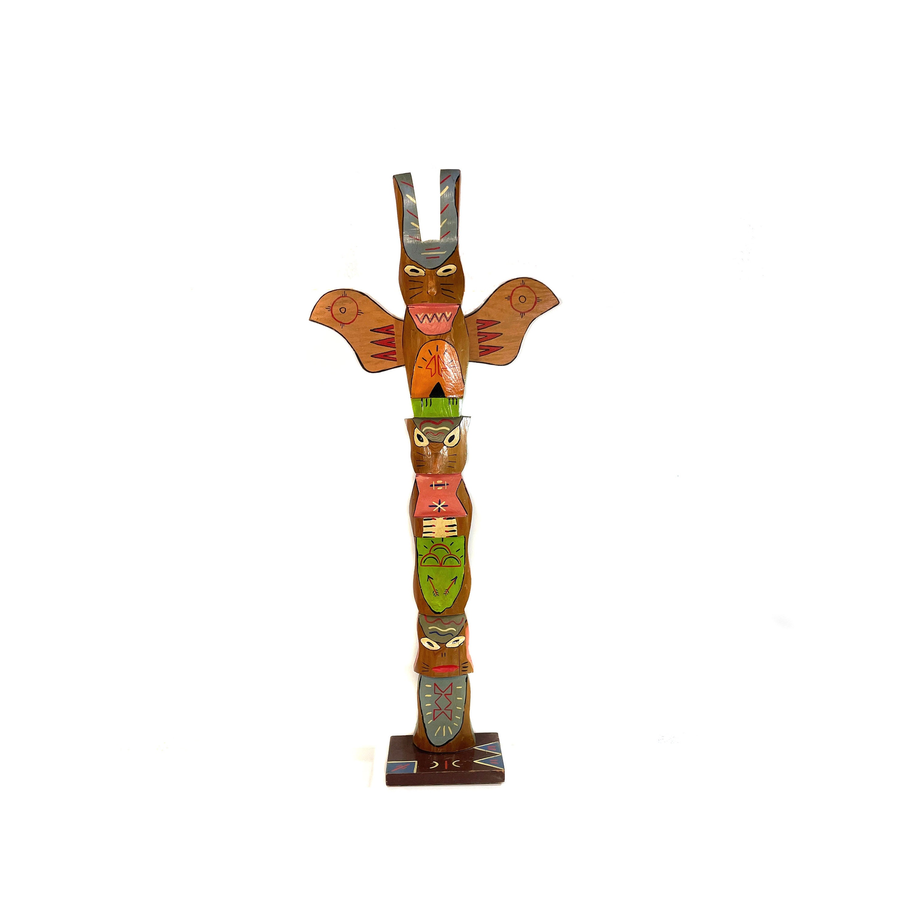 Original Native American Totem Large Totem Pole Naive Etsy