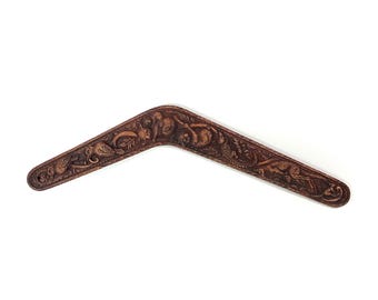 Boomerang d'epoca di Fritz Rentz - Arte aborigena - Animali australiani - Koala - Canguro - Lucertola - Australia - Anni '60-'70