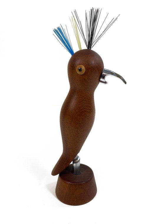 Cavatappi e apribottiglie vintage in teak Uccello Miniature Figure Apri  birra Oggetto da collezione Danimarca 1950-70s -  Italia