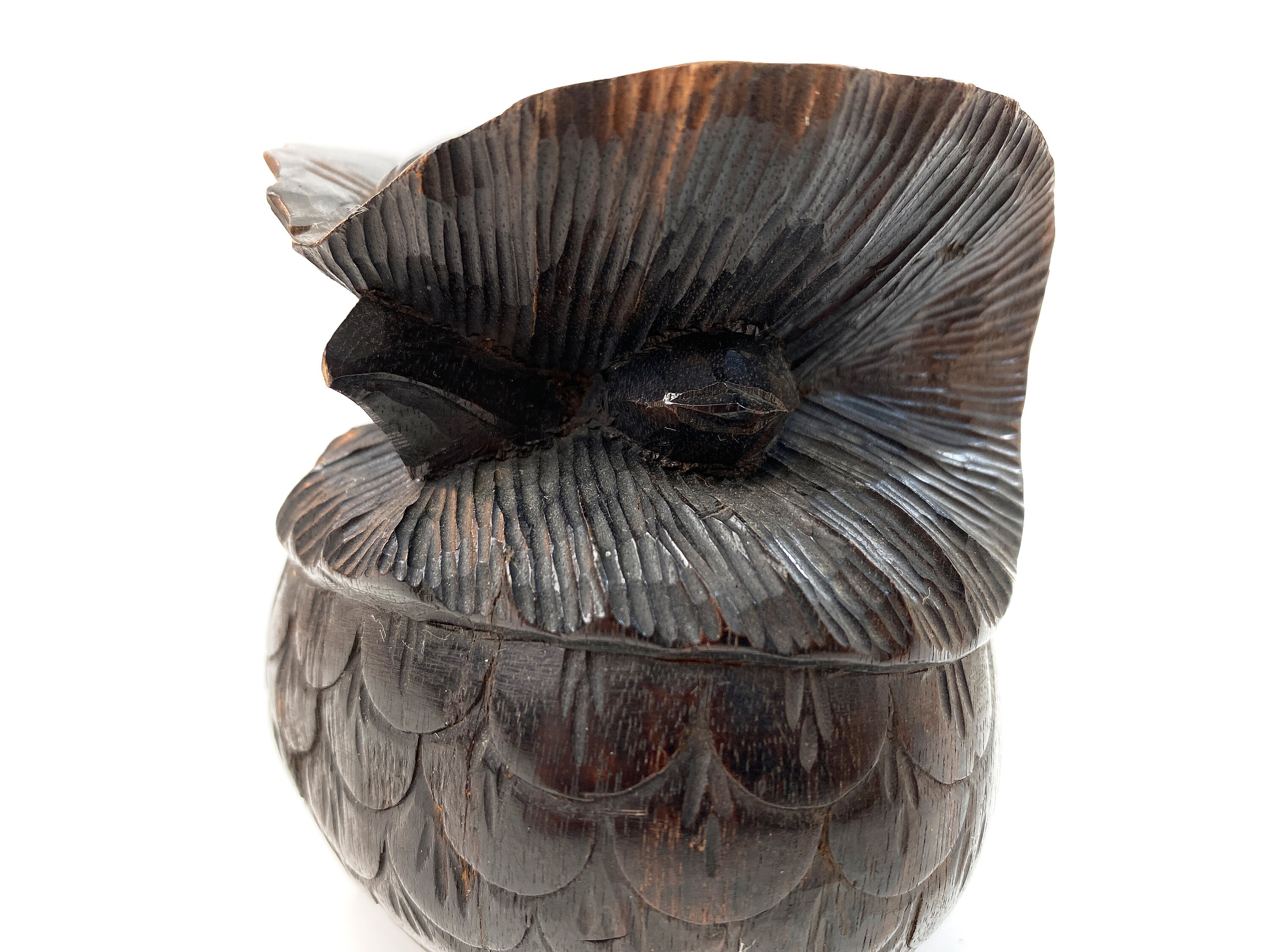 Kleine Vintage Eule aus Ebenholz Uhu Kauz Handgeschnitzt | Etsy