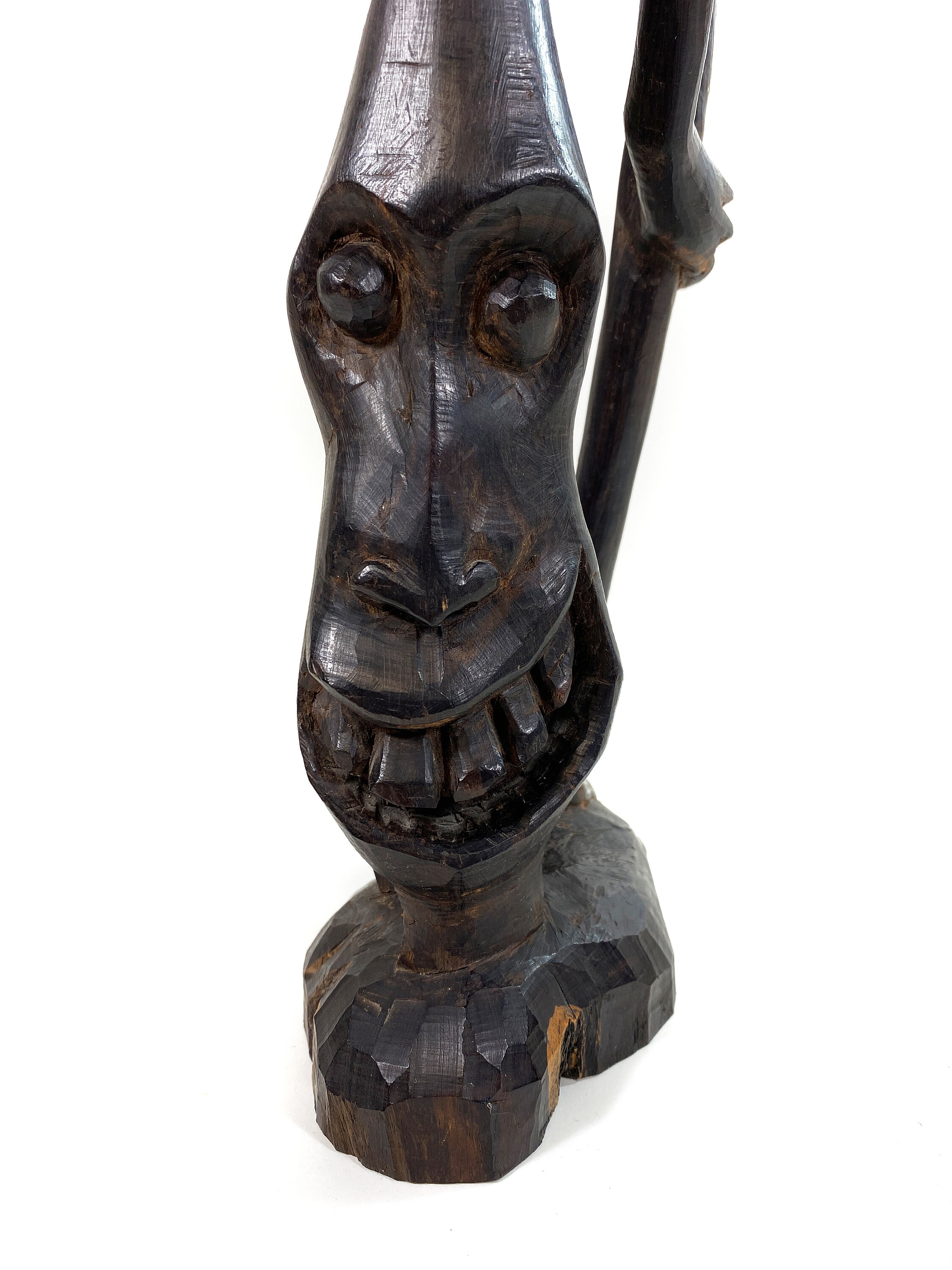 Vintage African Wooden Figure in Hardwood Makonde Sculpture Etsy