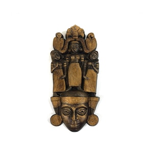 Vintage Large Wall Relief from Thailand In Gold And Brown Tones - Deities - Carving - Traditional Craftsmanship - 1980-90s