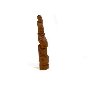 Vintage Tribal Art Wooden Figure - Hardwood - Hand Carved Figure - Dominican Republic - 1980-90