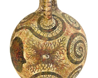 タコが描かれたミノア文明の水差し（オイノコエ、紀元前1500年）の