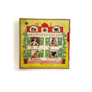 Vintage Märchen-Lotto Brettspiel vom Otto Maier Verlag Ravensburg - Nr. 5570 - Illustration von Marigard Bantzer - Deutschland - um 1939