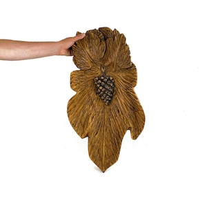 Vintage Large Hand-Carved Leaves With Grapes - Handmade From Bavaria - 11 lb - Carving Art - Folk Art - Vine - Grape - Before 2000
