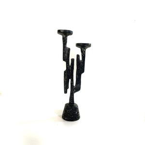Vintage Brutalist Kerzenständer von Horst Dalbeck - Kerzenhalter aus Eisen - Kupferfarben, Schwarz - Deutschland - 1960-70er