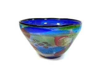 Vintage Glass Bowl by DPH Trading - Fruit Bowl - Large Bowl - Scandinavian Design - Denmark
