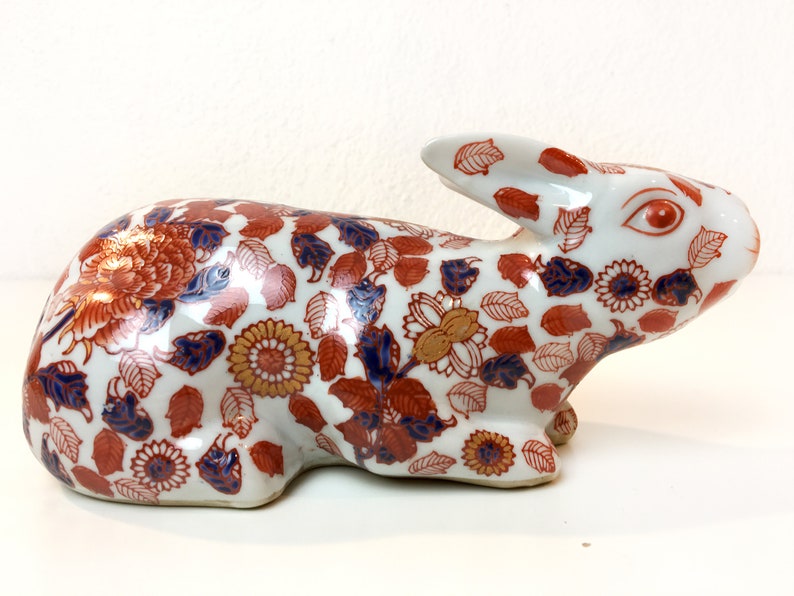 Porcelain Chinese Pattern Rabbit Chinese Vintage Porcelain Hare - Rabbit - Imari Style Japan - Famille ...