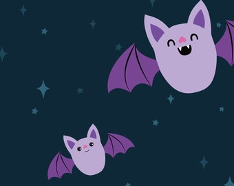 Kawaii Bat Phone Wallpaper/ Background, Spooky Cute Bat Art,  Halloween Phone Wallpaper, For iPhone and Android