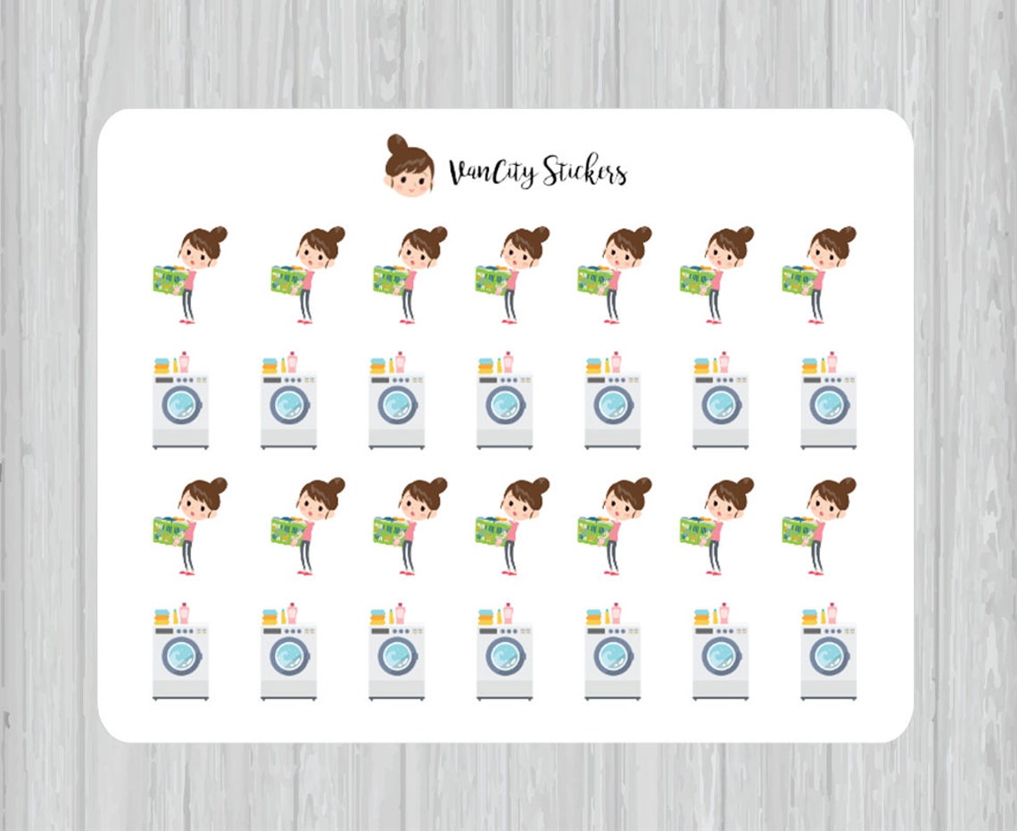 Laundry Stickers Washing Machine Stickers Laundry Day | Etsy