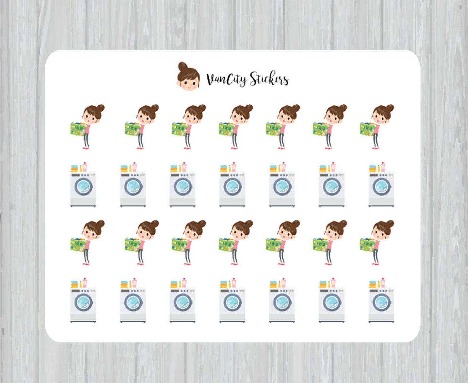Laundry Stickers Washing Machine Stickers Laundry Day | Etsy