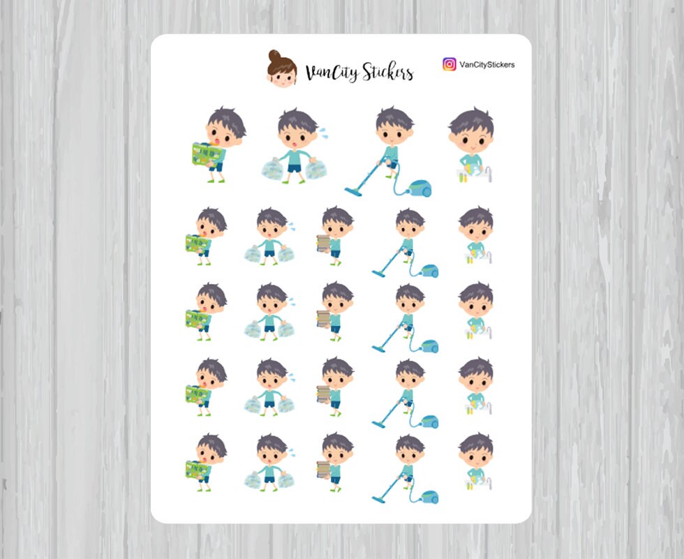 Chore Chart Stickers Chores Stickers Kids Chores Lucas | Etsy