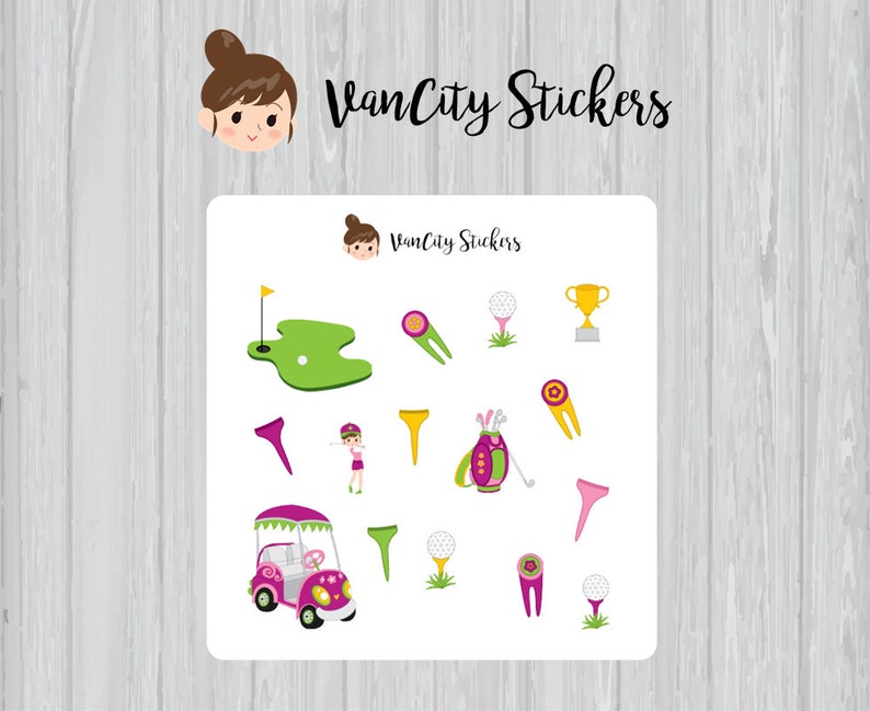 Mini Golf Planner Stickers Golfing Stickers Girl Kawaii Etsy