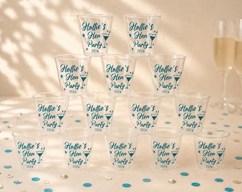 Personalised Hen Party Shot Glasses | Custom Bride Tribe Favours (Plastic)