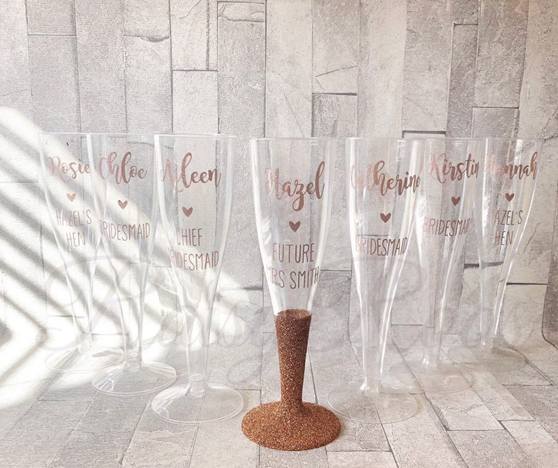 Personalised hen party champagne flutes hen party champagne Etsy