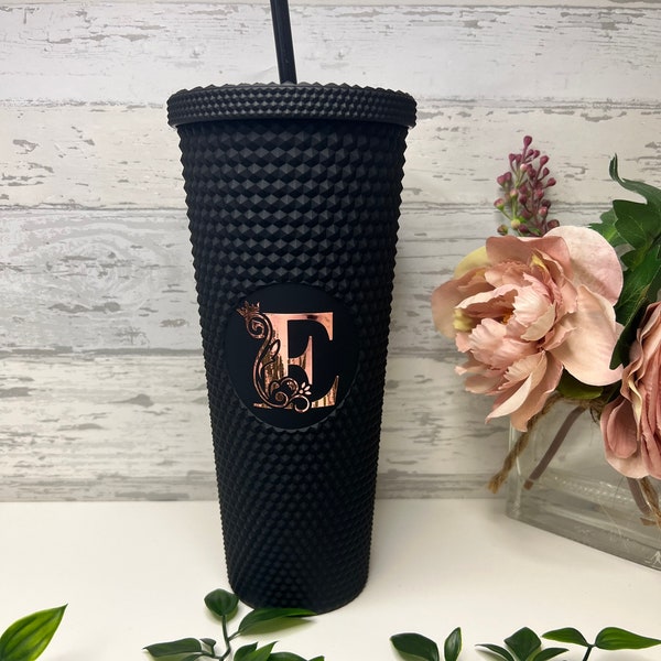Personalised Matte Black Studded Tumbler, 24oz, Bridal Party Gift