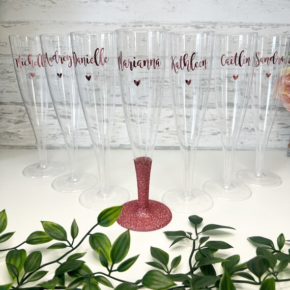 Personalised champagne 2024 flutes plastic