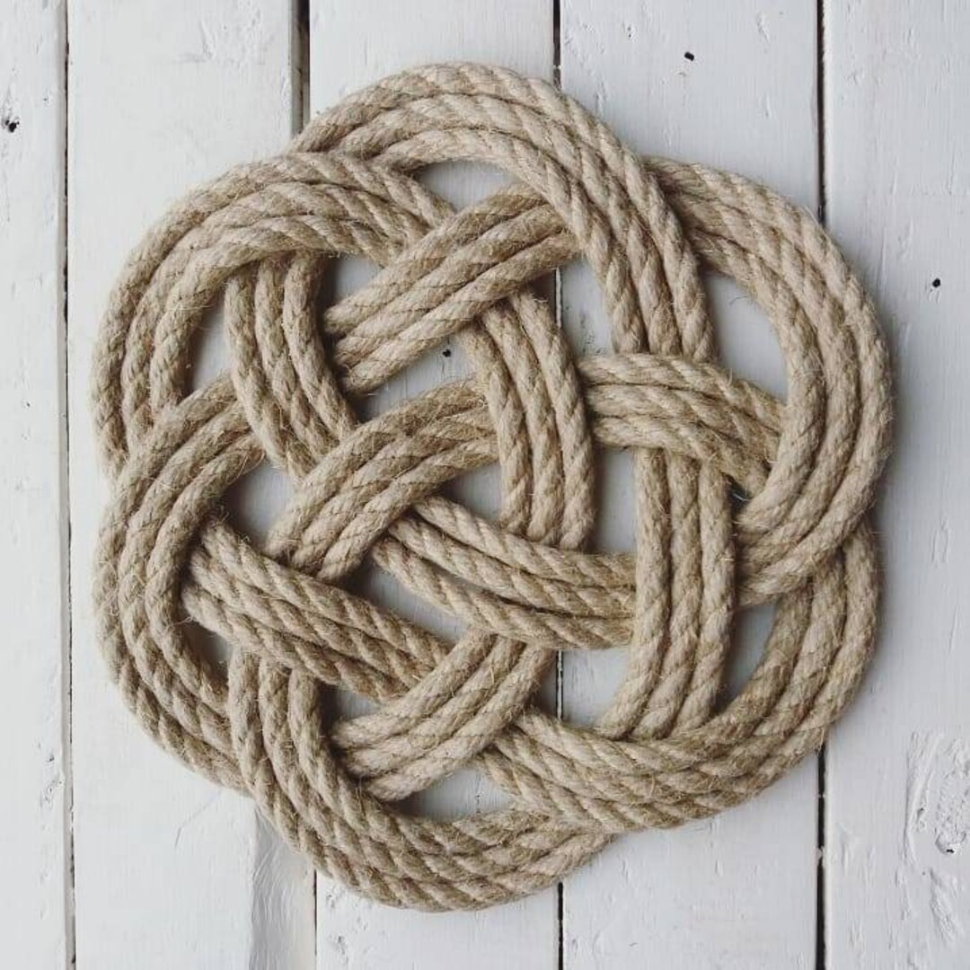 Rope Table Mat Natural Hemp Handmade Hot Mat Trivet Coastal Etsy