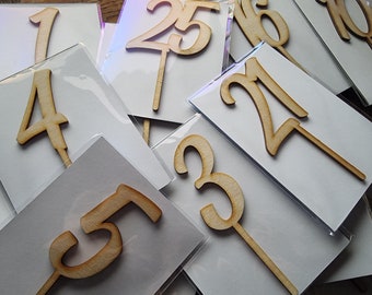 WOODEN Number Cake Topper Birthday- hand made - custom designs available