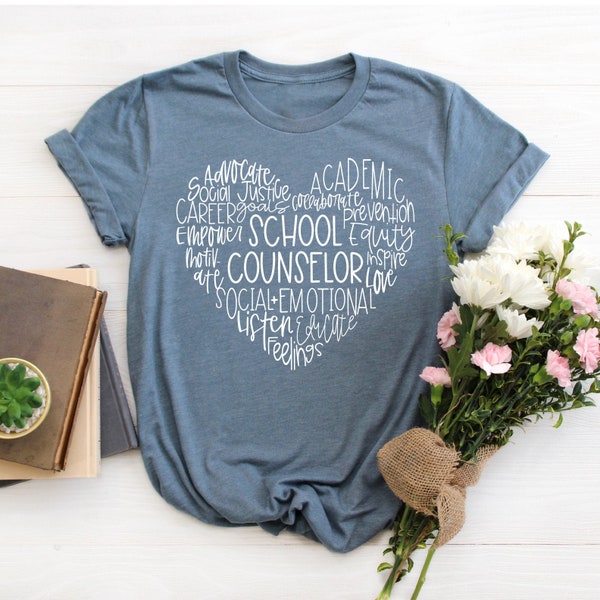 School Counselor Heart Shirt / Counselor Shirt / Teacher Shirts