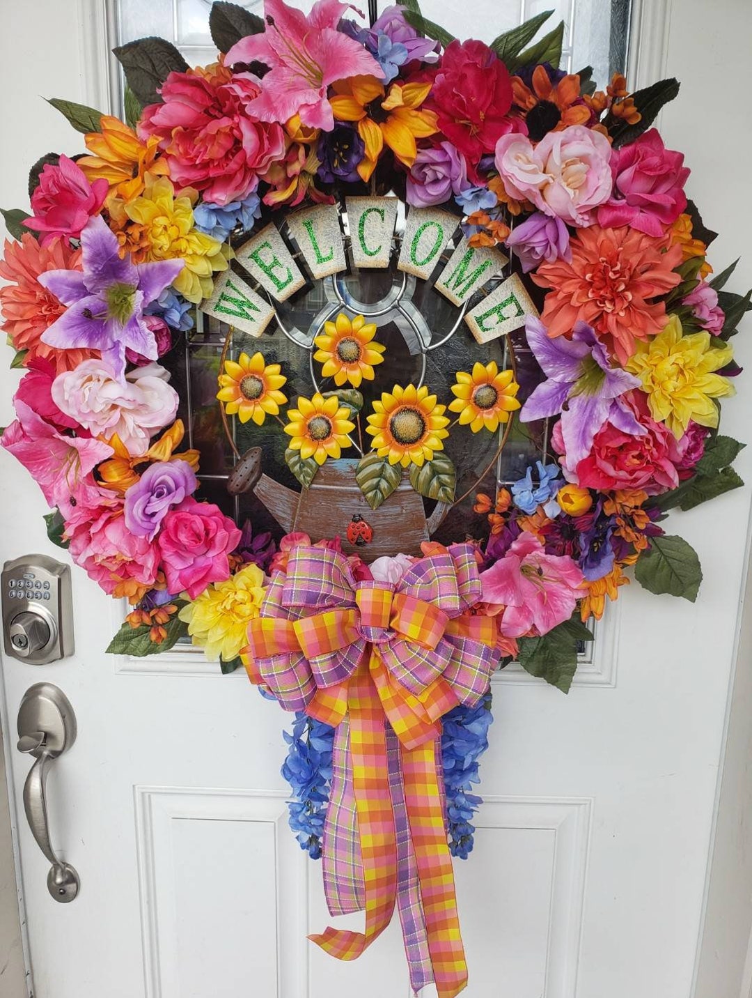 Large Summer Wreath Bow Spring - Etsy