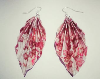 Floral origami earrings